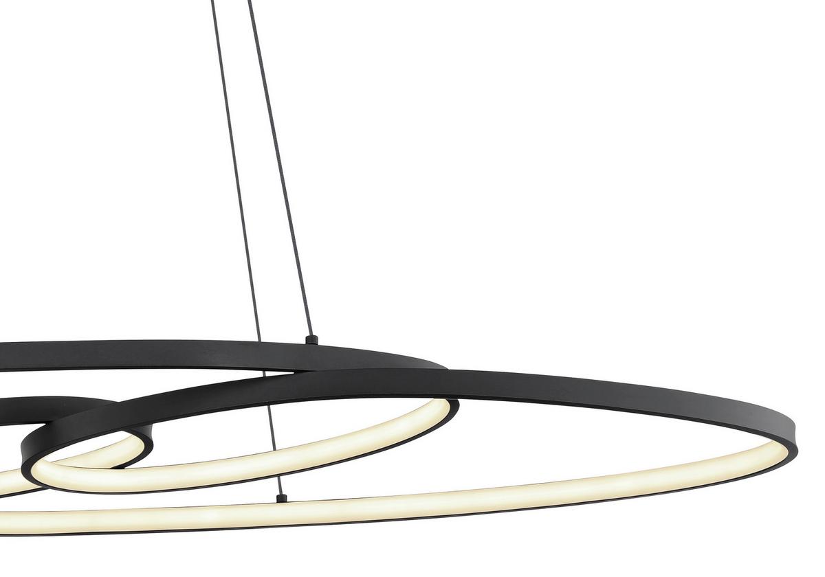 LED-HÄNGELEUCHTE 67177-40 SPIRA - Weiss/Schwarz, Design, Kunststoff/Metall (100/36/122cm) - Globo