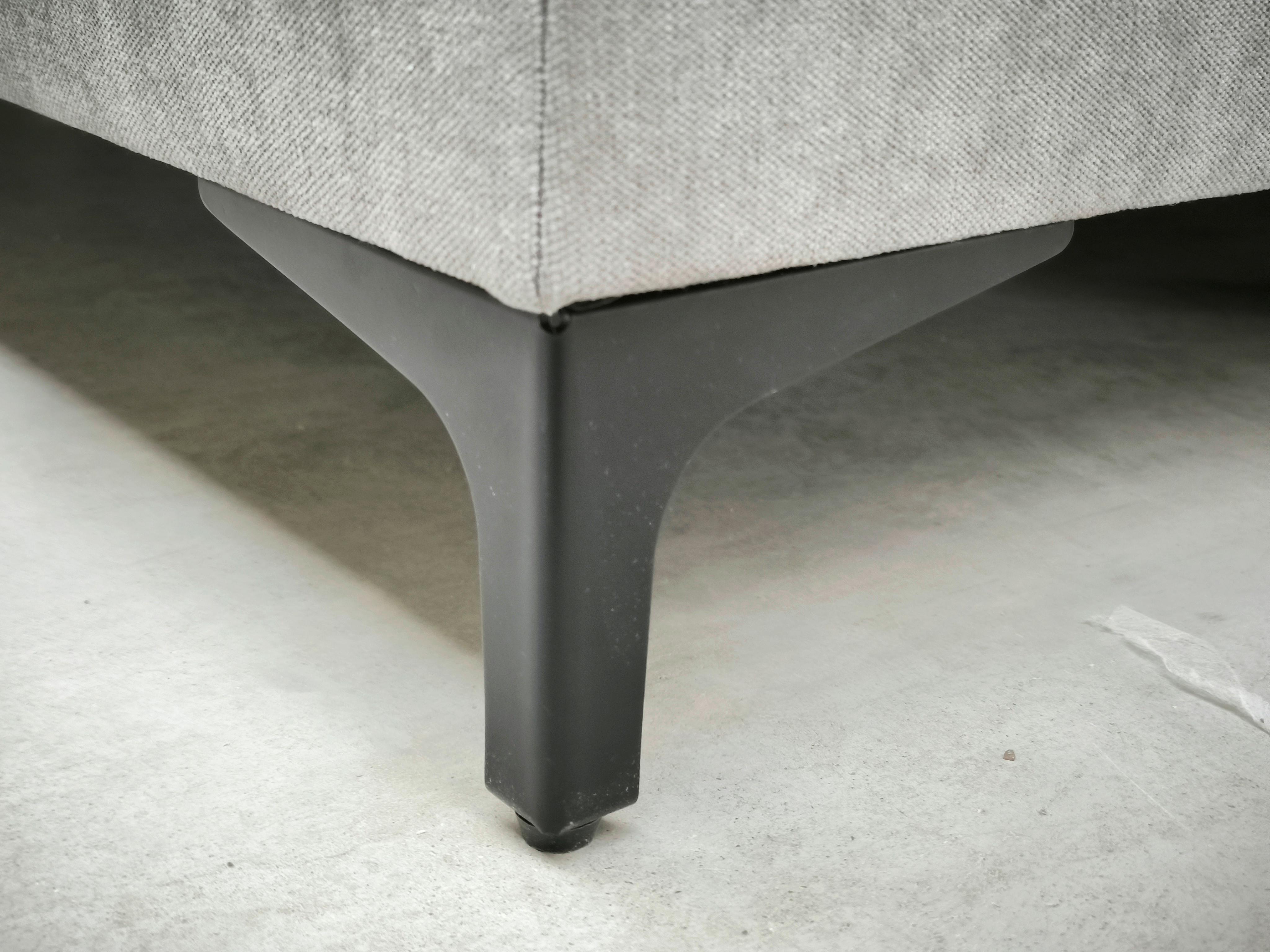 Boxbett Wind Grau ca. 180x200cm - Schwarz/Grau, KONVENTIONELL, Textil/Metall (180/200cm) - Mömax