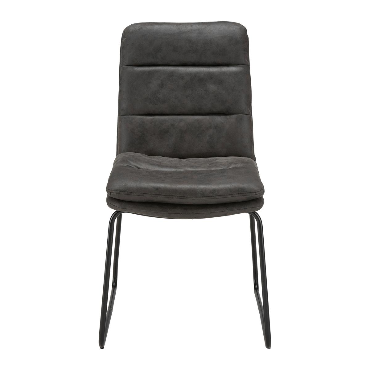 Stol Kona, Temno Siva, Mikrovlakna - temno siva/črna, Moderno, kovina/tekstil (48/90/65cm) - Bessagi Home
