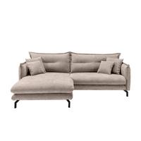ECKSOFA LAVA - Beige/Schwarz, Design, Textil/Metall (180/255cm) - Livetastic
