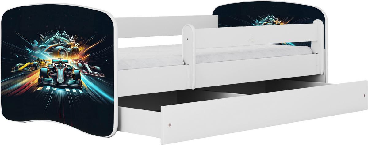 Otroška Postelja Babydreams, Bela, 80x160cm - bela/barve breze, Moderno, tekstil/leseni material (80/160cm) - MID.YOU