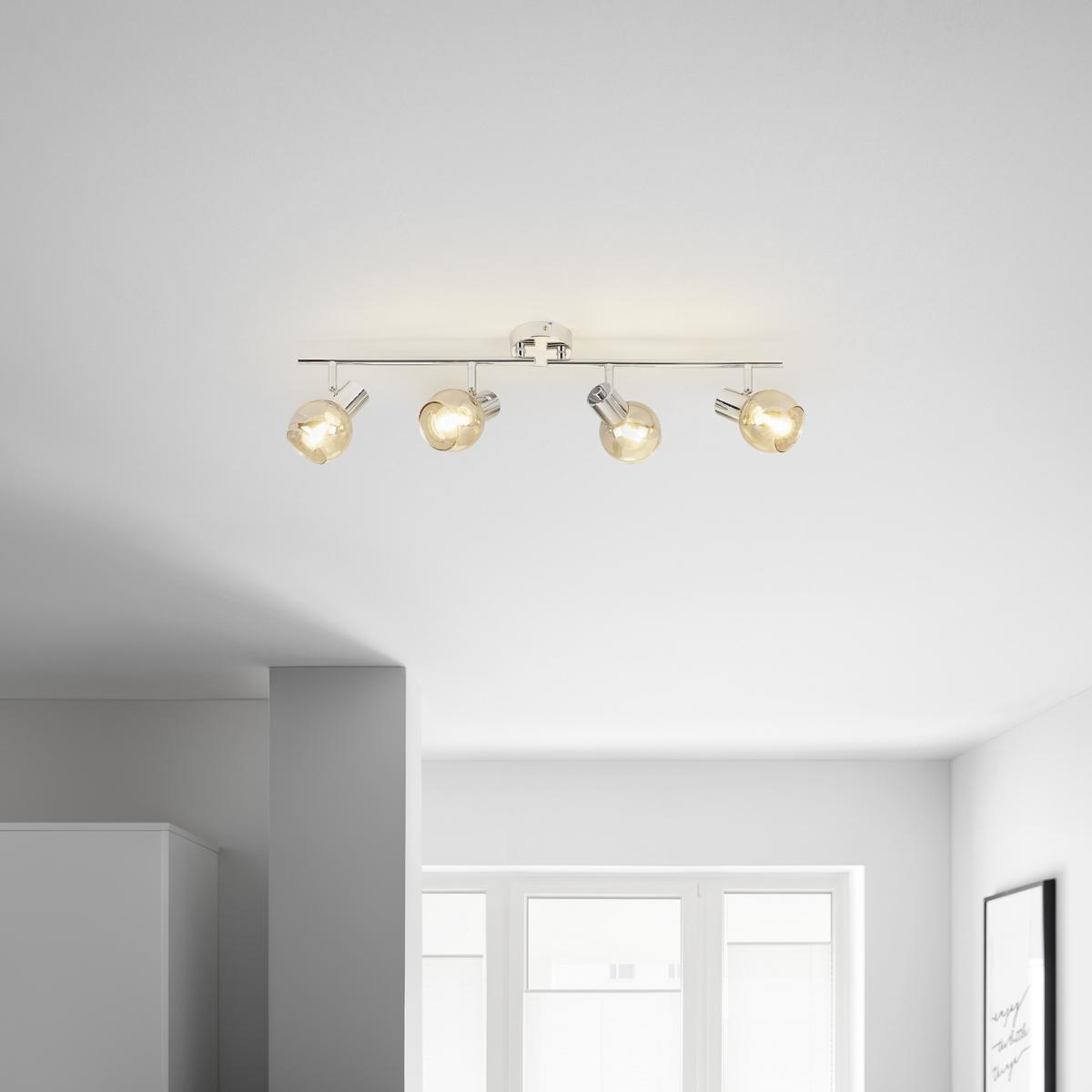 Deckenleuchte Rolli max. 40 Watt - Grau, Lifestyle, Glas/Metall (70cm) - Premium Living