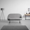 2-SITS SOFFA LUIGI - ljusgrå/svart, Modern, metall/trä (146/85/82cm) - Bessagi Home