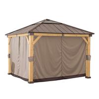 Pavillon-Seitenteil Gazebo Vorhang für 336x336cm, 4 Stk. - Hellbraun, Basics, Textil (310/220cm)