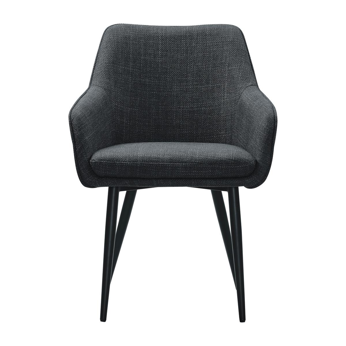 Naslanjač Rebi, Antracit - črna/antracit, Moderno, kovina/tekstil (61/85/60cm) - Livetastic