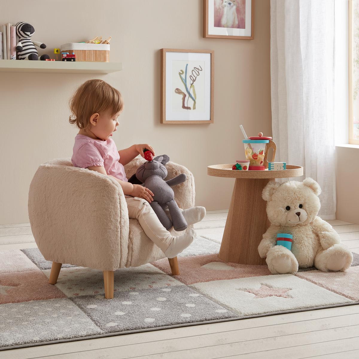 KINDERSESSEL FLUFFY -TREND- - Beige, Modern (52/44/41cm) - Premium Living