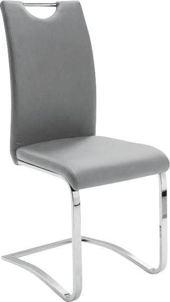 KRZESŁO NA PŁOZIE KÖLN - szary, Design, metal/tkanina (43/100/57cm) - Carryhome