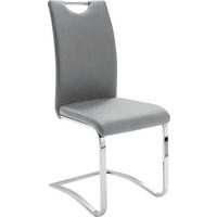 KRZESŁO NA PŁOZIE KÖLN - szary, Design, metal/tkanina (43/100/57cm) - Carryhome