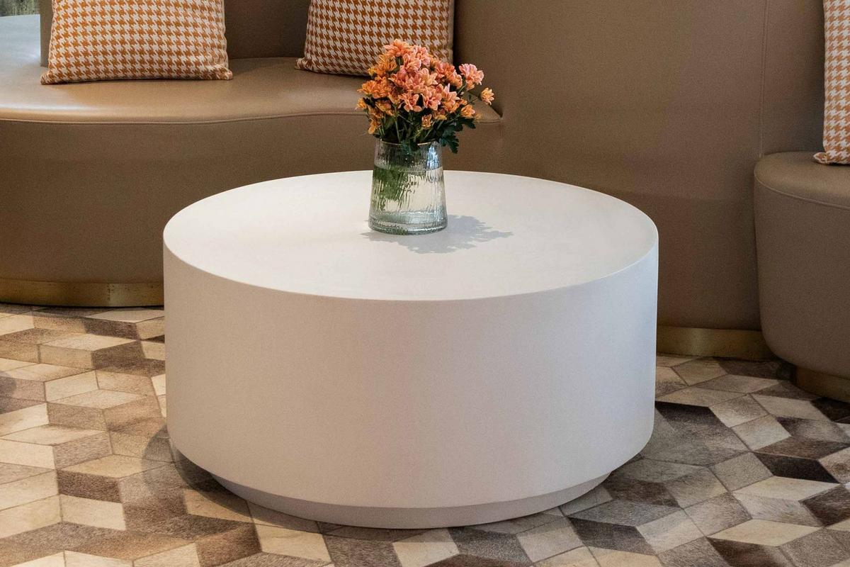 Loungetisch Rome Weiß - Weiß, KONVENTIONELL, Stein (86/41cm) - Gardenson