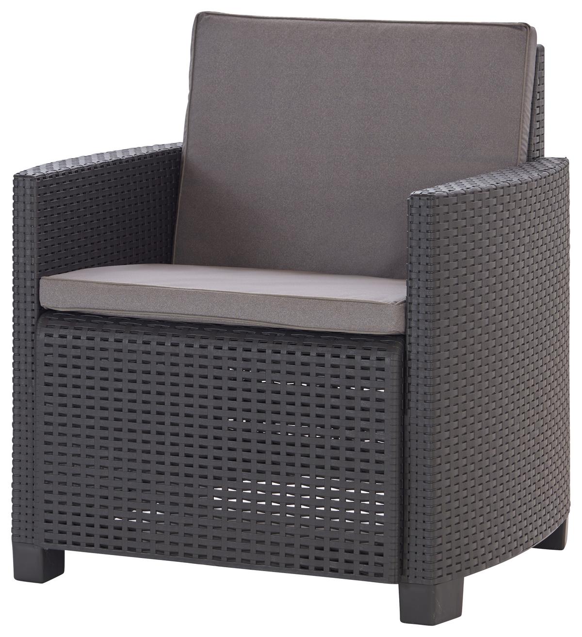 Garnitură grădină Arena - antracit/gri, Modern, plastic (53/53/40cm)