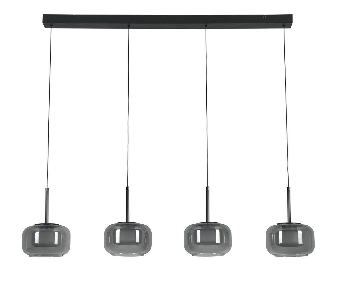 LED-Hängeleuchte Kalti Schwarz/Weiß max. 32 Watt - Transparent/Schwarz, MODERN, Glas/Kunststoff (110/18/120cm) - Mömax