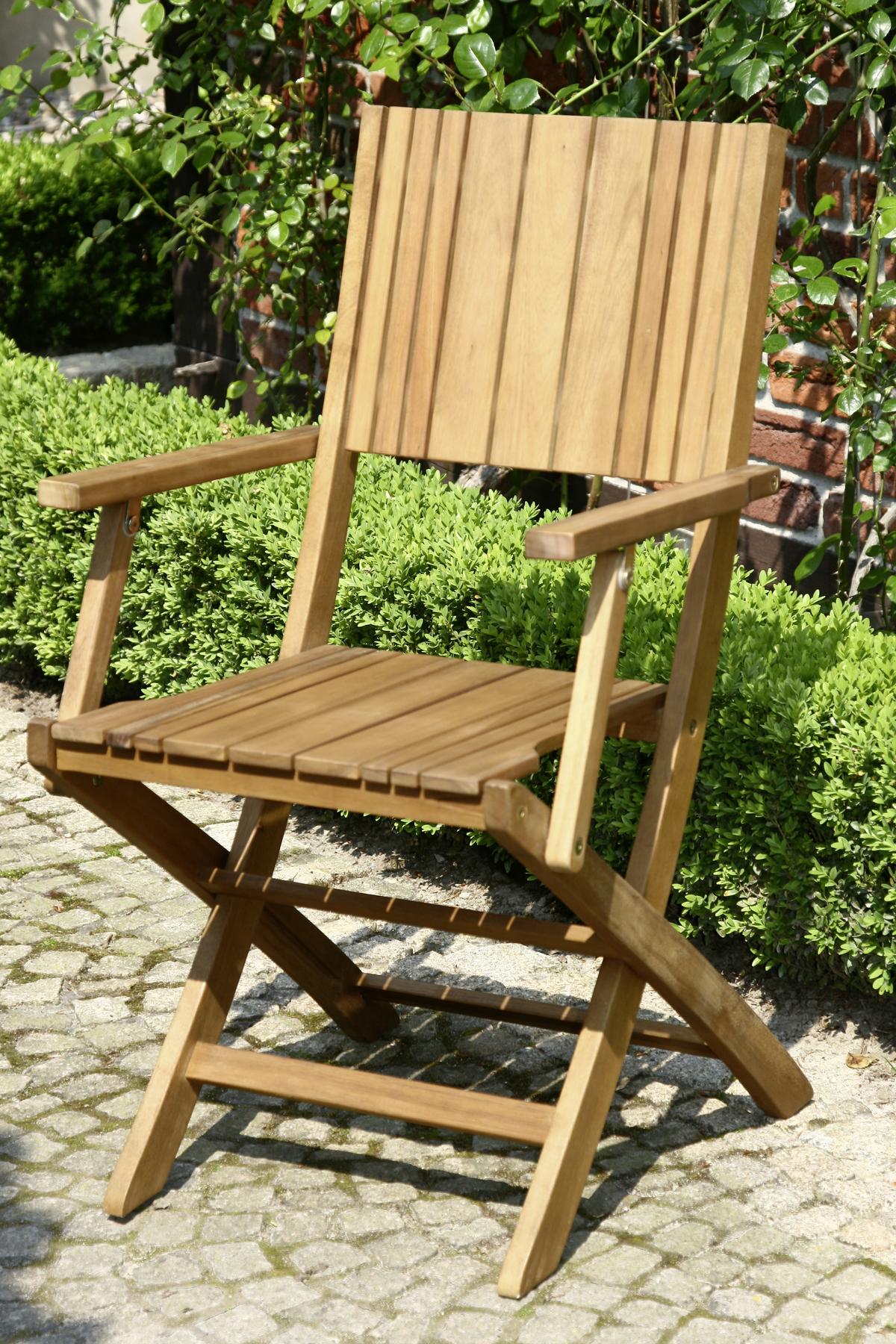 Gartensessel klappbar Falun Echtholz - Akaziefarben, KONVENTIONELL, Holz (51/89/55cm) - Siena Garden