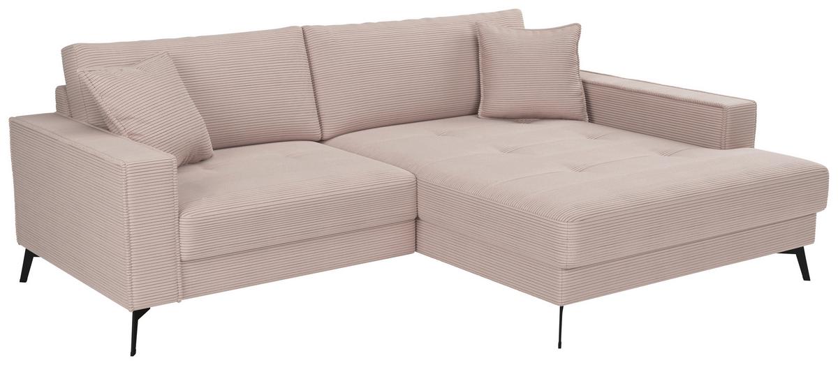 Kutna Garnitura Ted - ružičasta/crna, Trend, tekstil/metal (228/174cm) - Modern Living
