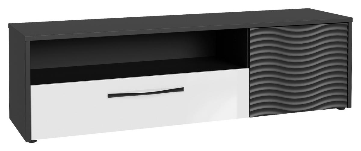 Tv-element Karlshamn - črna/bela, Moderno, kovina/umetna masa (164,2/47,2/42cm) - Mömax