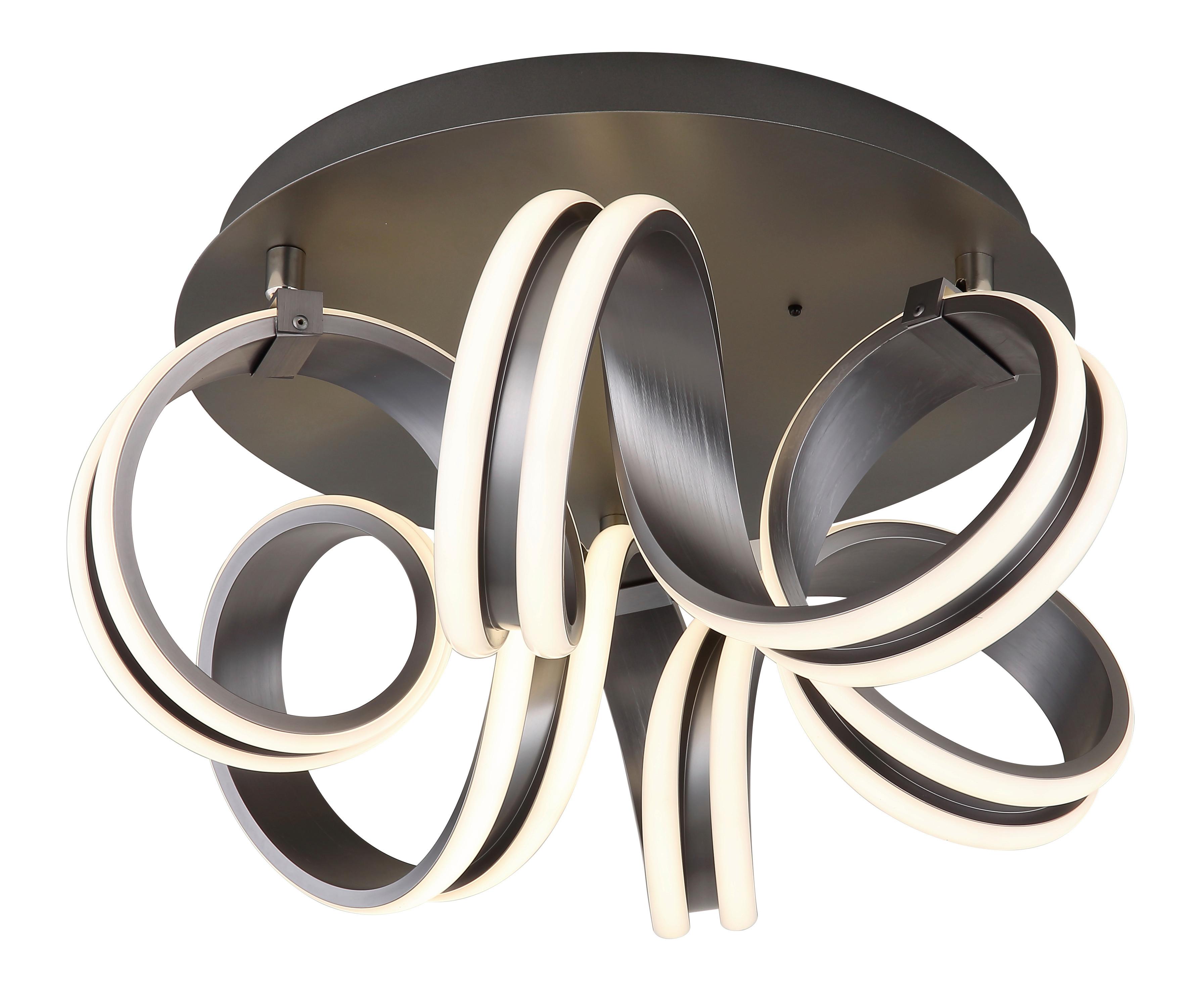 LED-DECKENLEUCHTE 67335-40 KUNI - Weiss/Dunkelgrau, Design, Kunststoff/Metall (46/25cm) - Globo