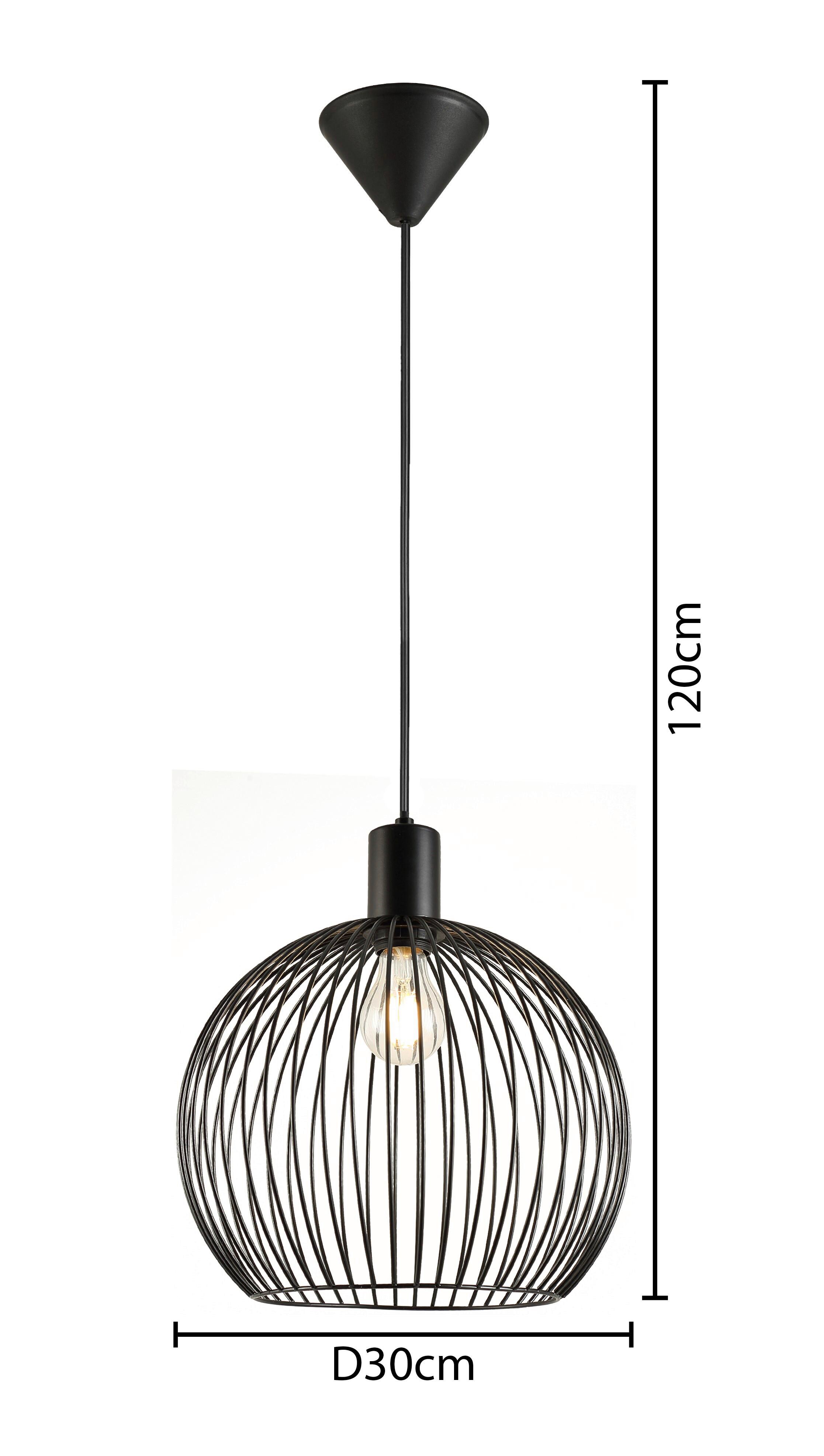 HÄNGLAMPA JESSE - svart, Modern, metall (30/120cm) - Mömax