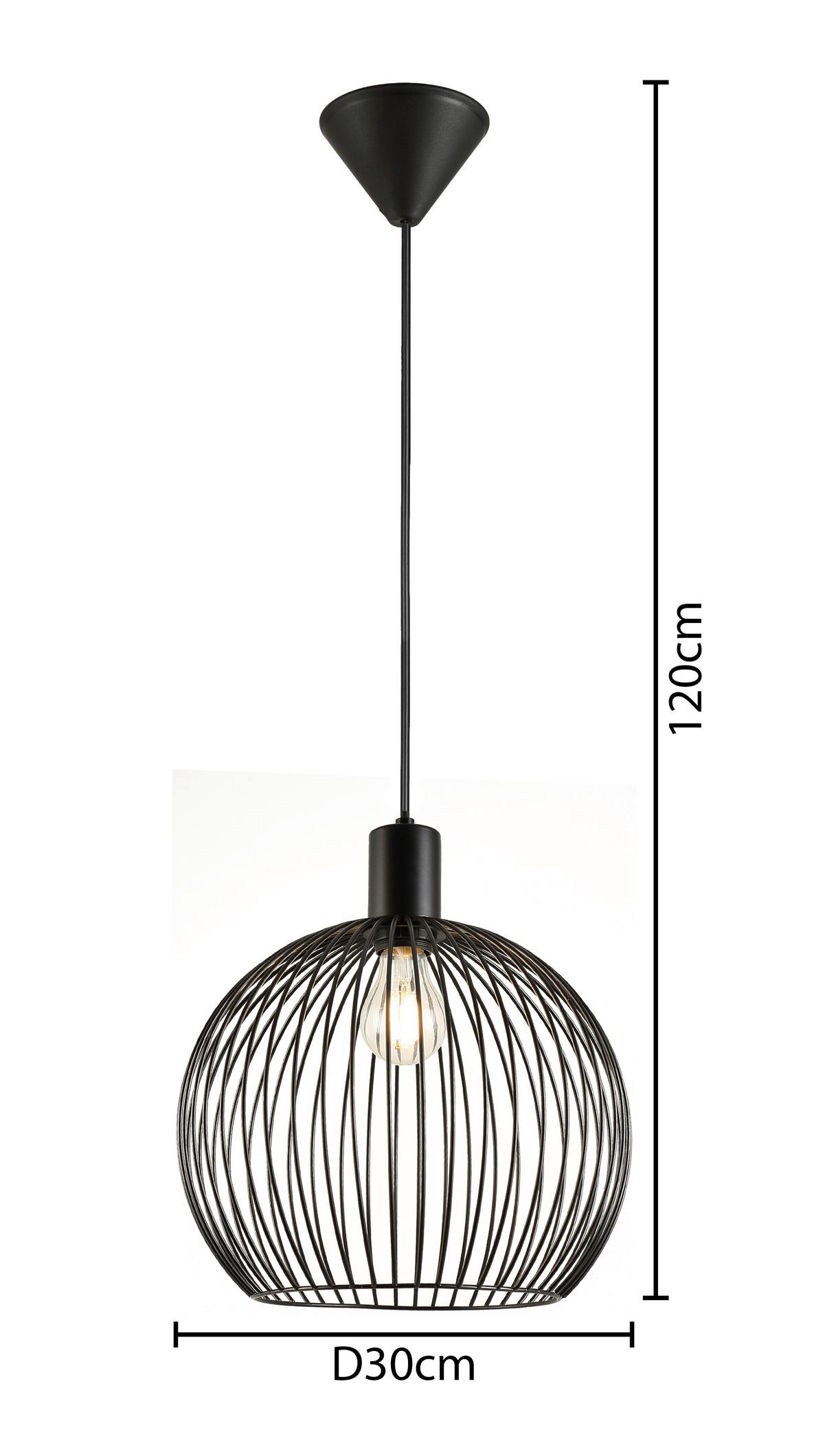LAMPA WISZĄCA JESSE - czarny, Modern, metal (30/120cm) - Mömax