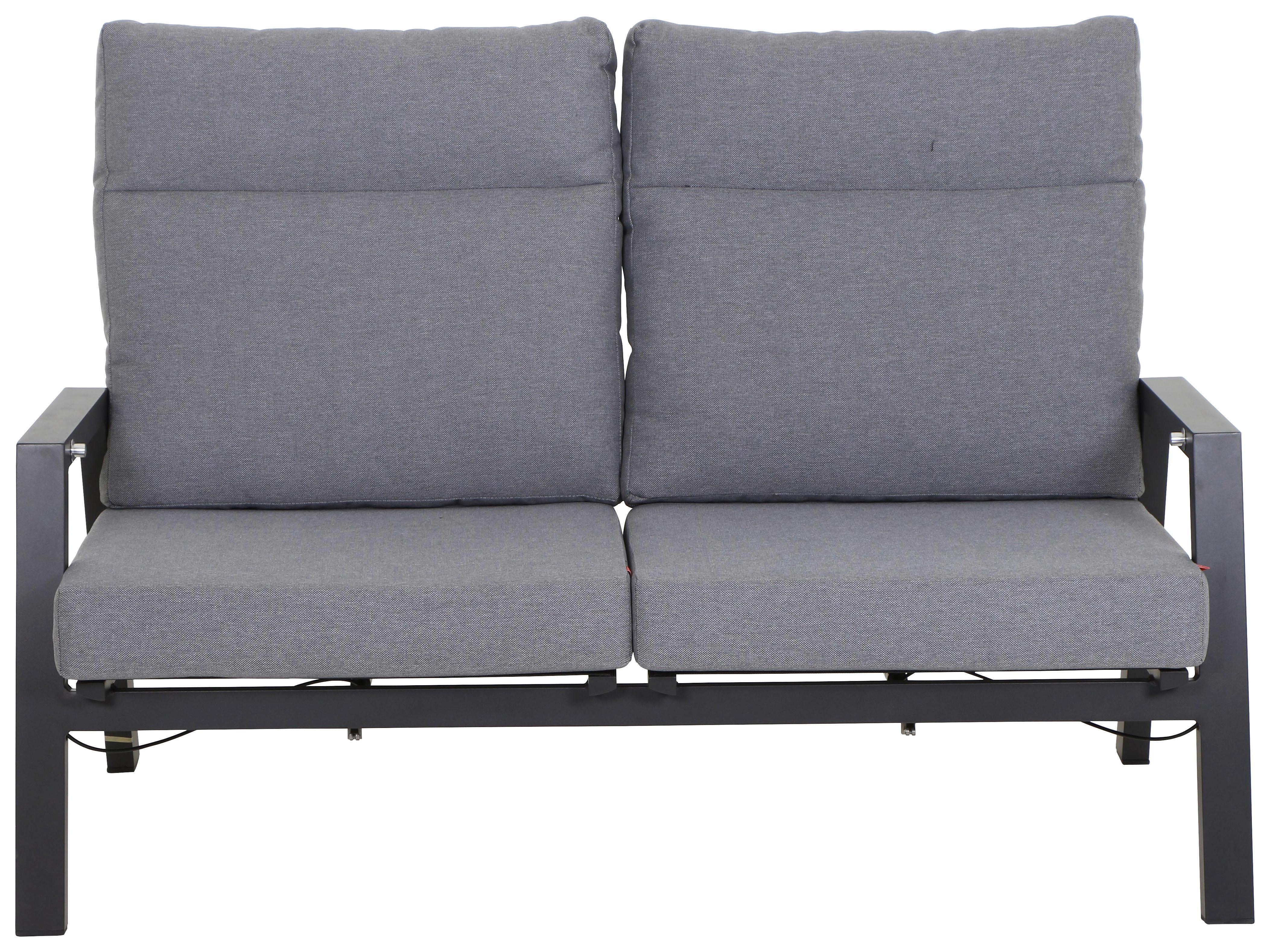 Loungesofa Valencia Anthrazit - Dunkelgrau/Anthrazit, Basics, Kunststoff/Textil (152,5/99/82,5cm) - Siena Garden