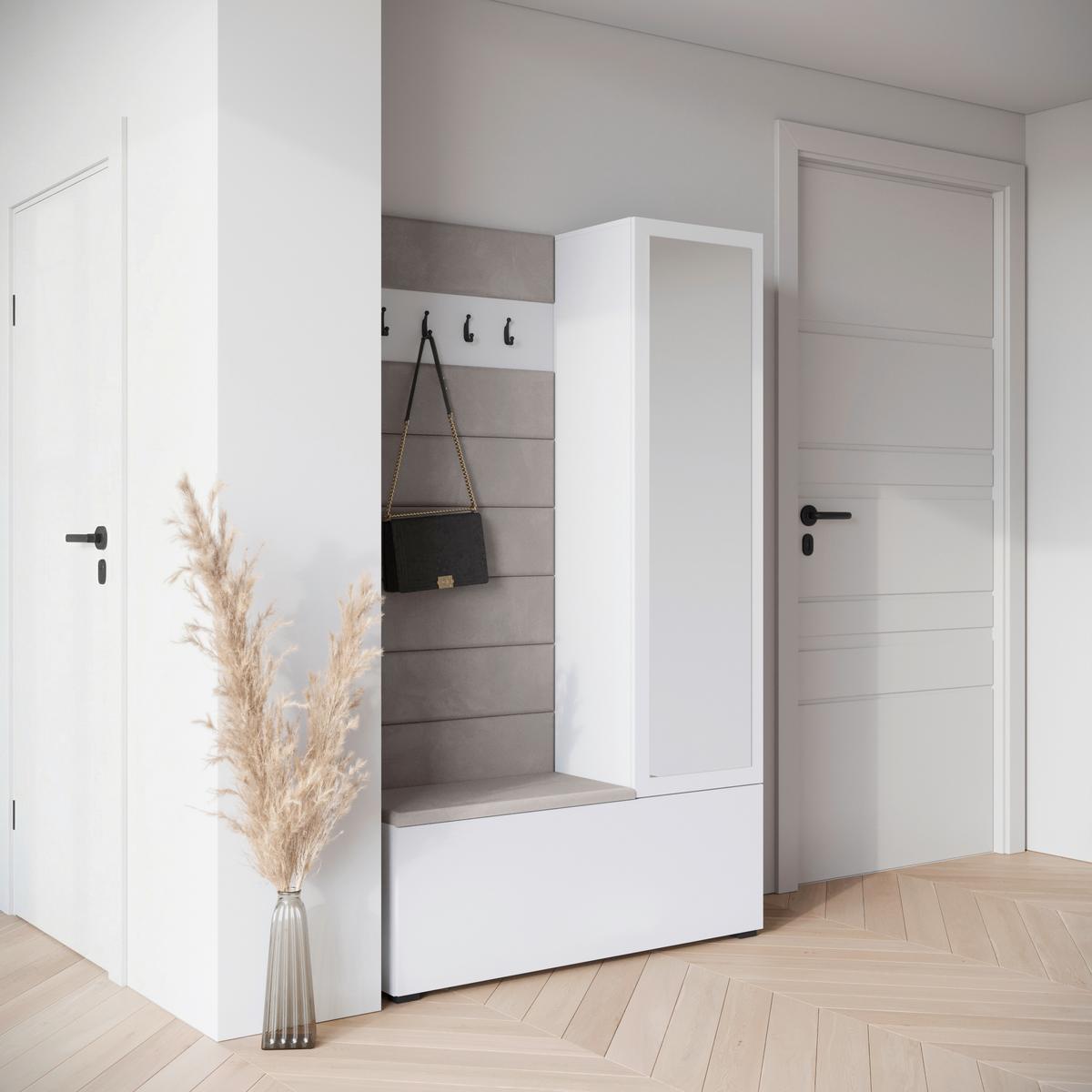 GARDEROBE GARDEROBE TEJO II - Weiss Hochglanz/Weiss, Design, Holzwerkstoff (115/192/37,5cm) - Livetastic