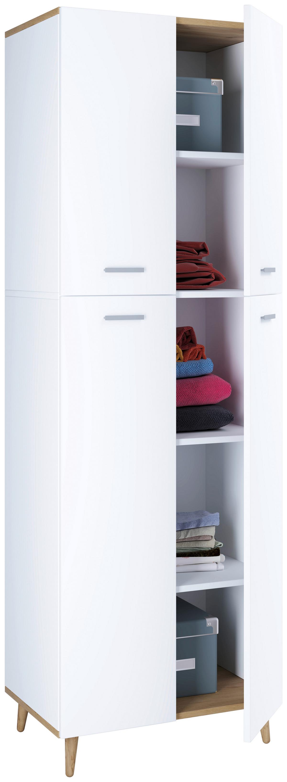 Mehrzweckschrank Landos ca. 60x184 cm Weiß/Honigeiche - Honigeiche/Weiß, MODERN, Holzwerkstoff/Kunststoff (60/184/39cm) - MID.YOU