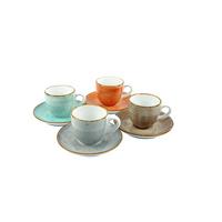 Kavni Servis Vintage Nature Bunt, 8-Delni - večbarvno, Basics, keramika - Creatable