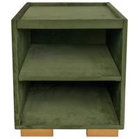 Éjjeliszekrény Leon - sötétzöld, Konventionell, faalapú anyag/textil (44/51/44,5cm)