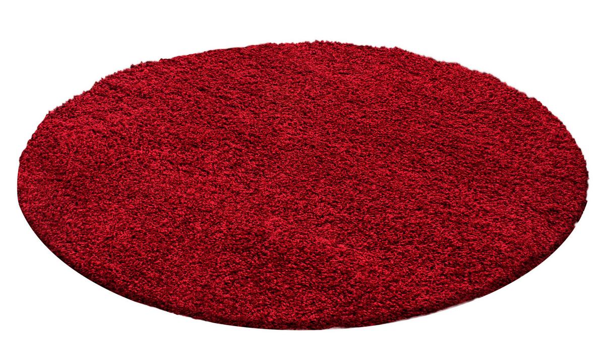 Hochflorteppich Life Rot Ø ca. 160cm - Rot, KONVENTIONELL, Textil (160cm) - Novel