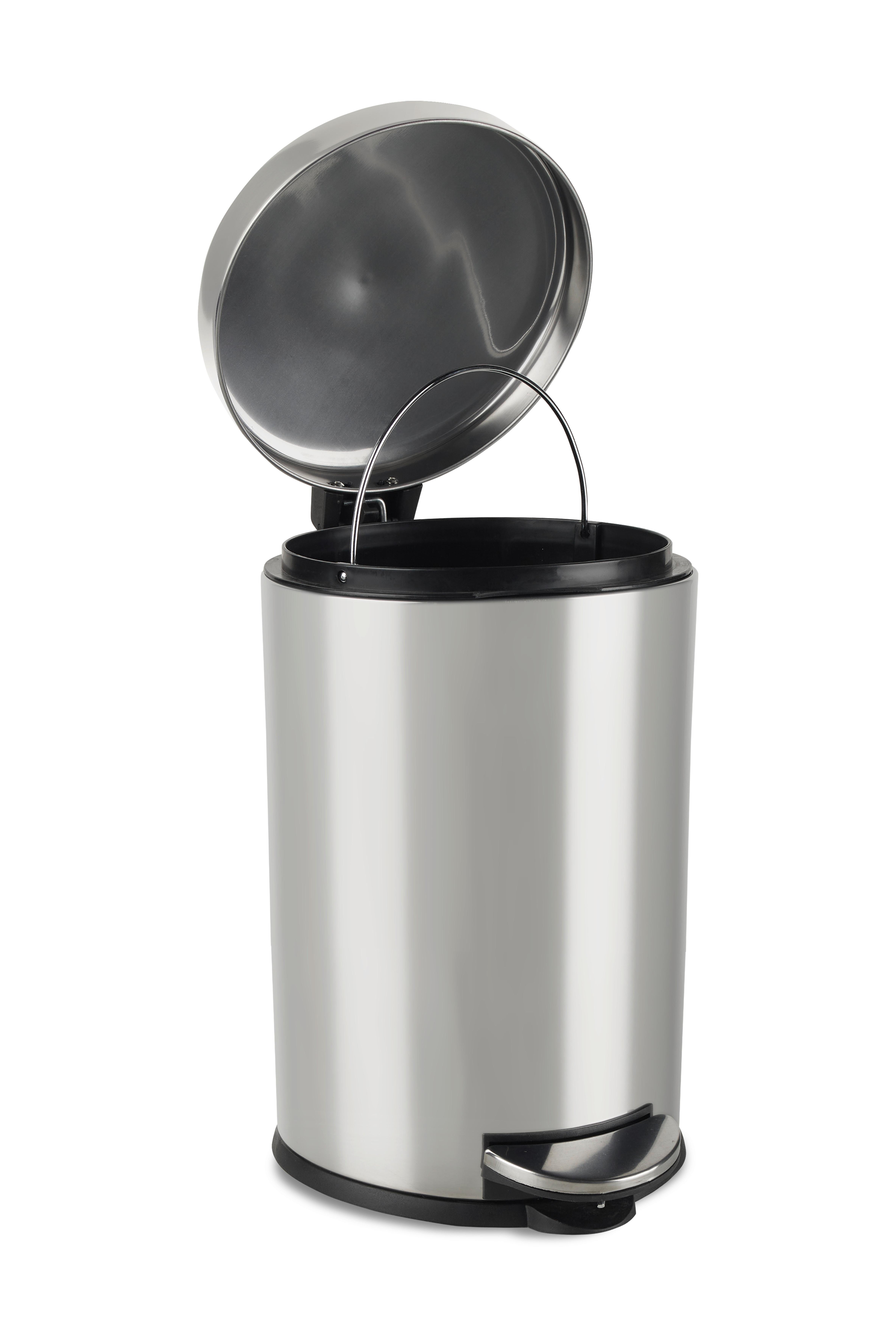 Koš Za Smeti James - 20l - barve kroma/črna, Konvencionalno, kovina/umetna masa (29/47,5cm) - Modern Living