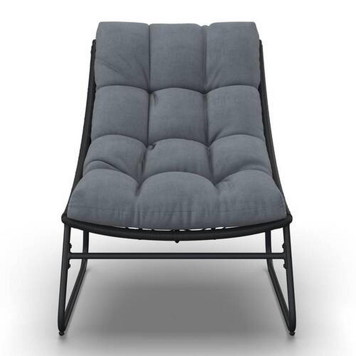 Balkonset Elia Grau Metall/Outdoorstoff +Abdeckung - Dunkelgrau/Grau, MODERN, Kunststoff/Textil - Bessagi Garden
