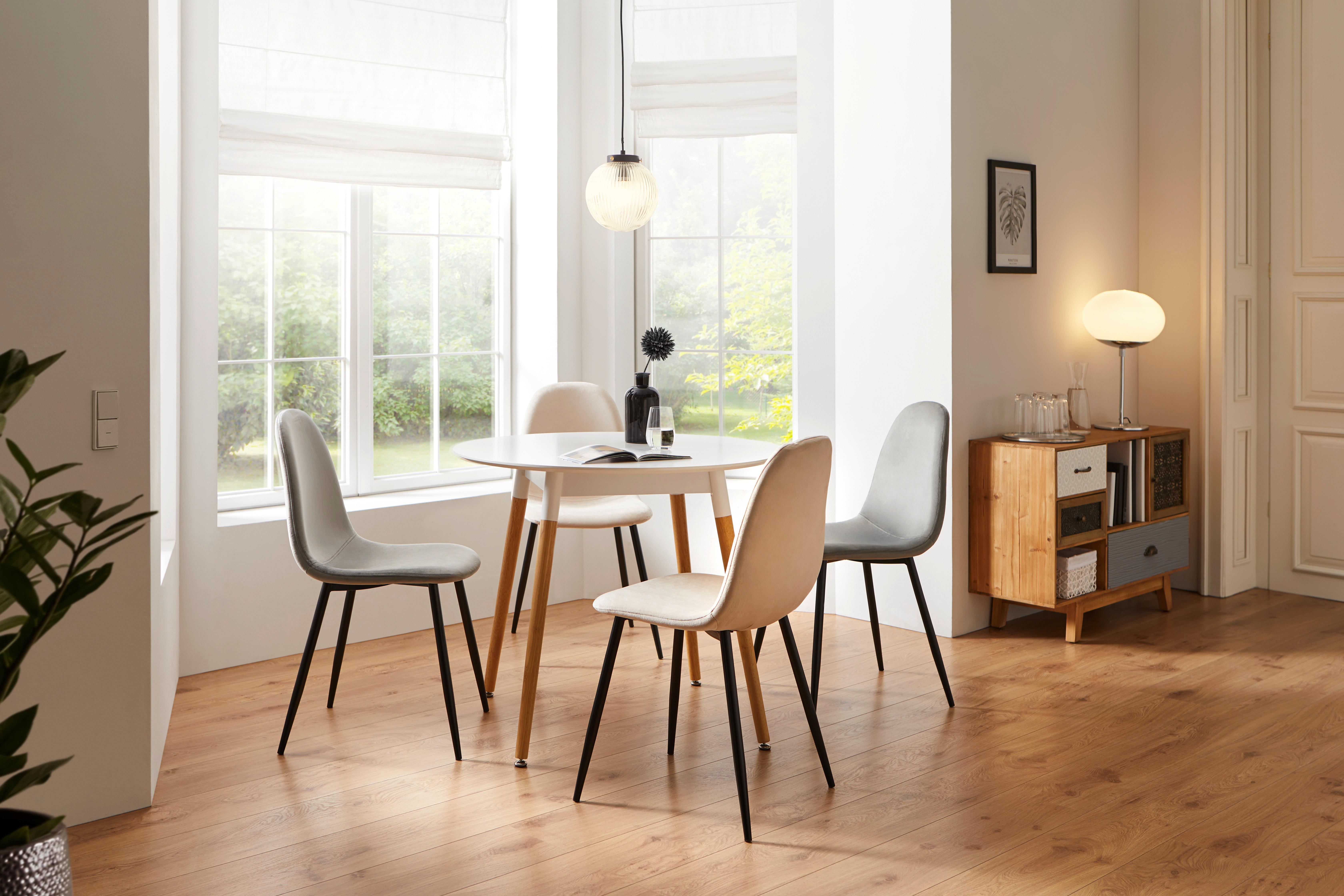 KRZESŁO LIO - beżowy/czarny, Modern, metal/drewno (43/86/55cm) - Bessagi Home