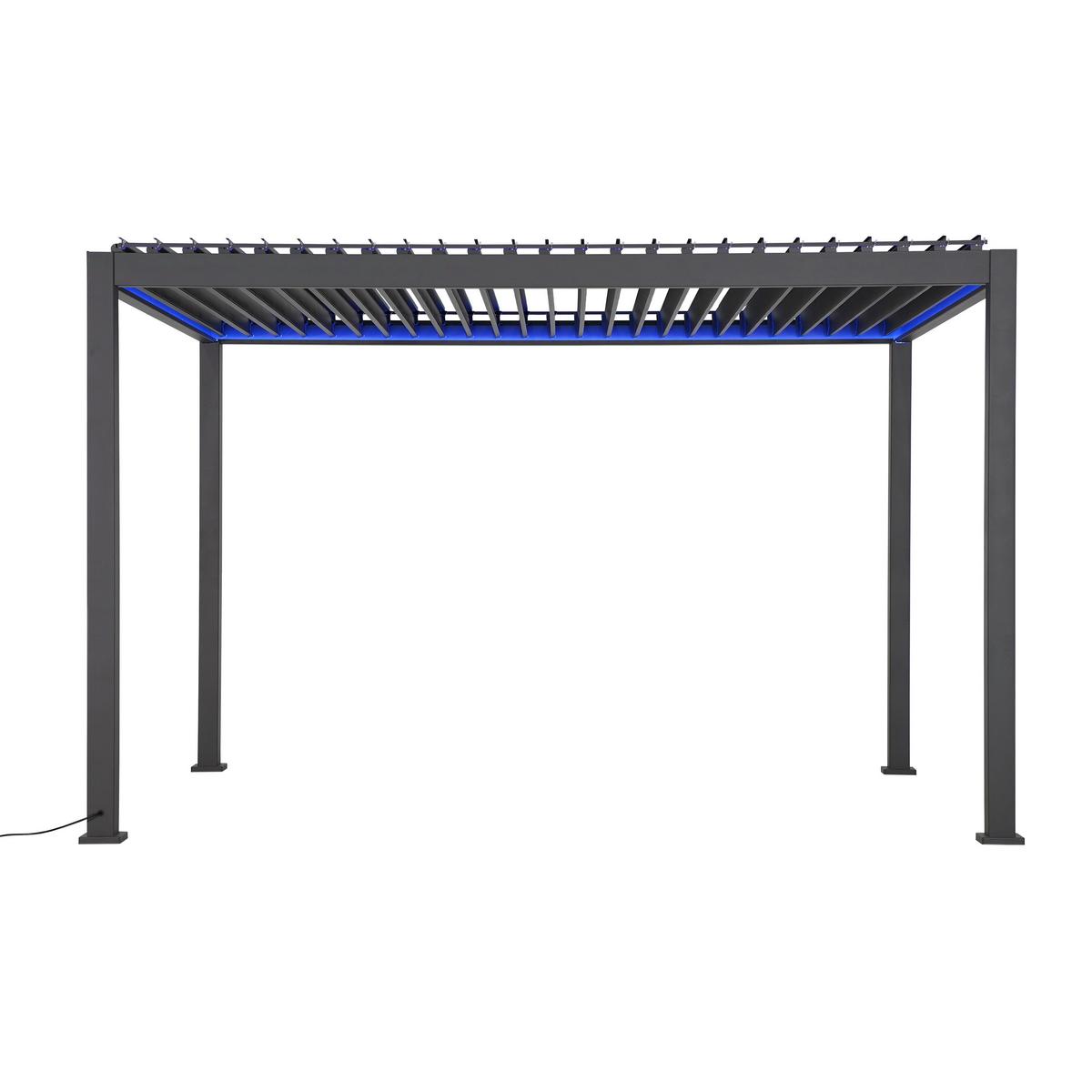 Pergola E-motion, Antracit, Osvetlitev, 300x400cm - antracit, Trendi, kovina (400/300/250cm) - Gardenson