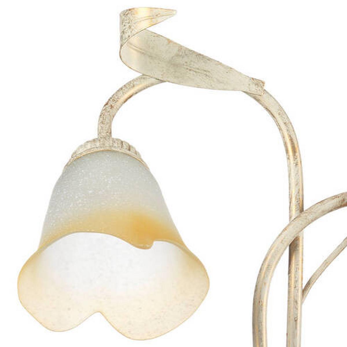 Wandleuchte Lucrezia Avorio Weiß/Hellbraun max. 6 Watt - Hellbraun/Weiß, KONVENTIONELL, Glas/Metall (40/20/58cm)