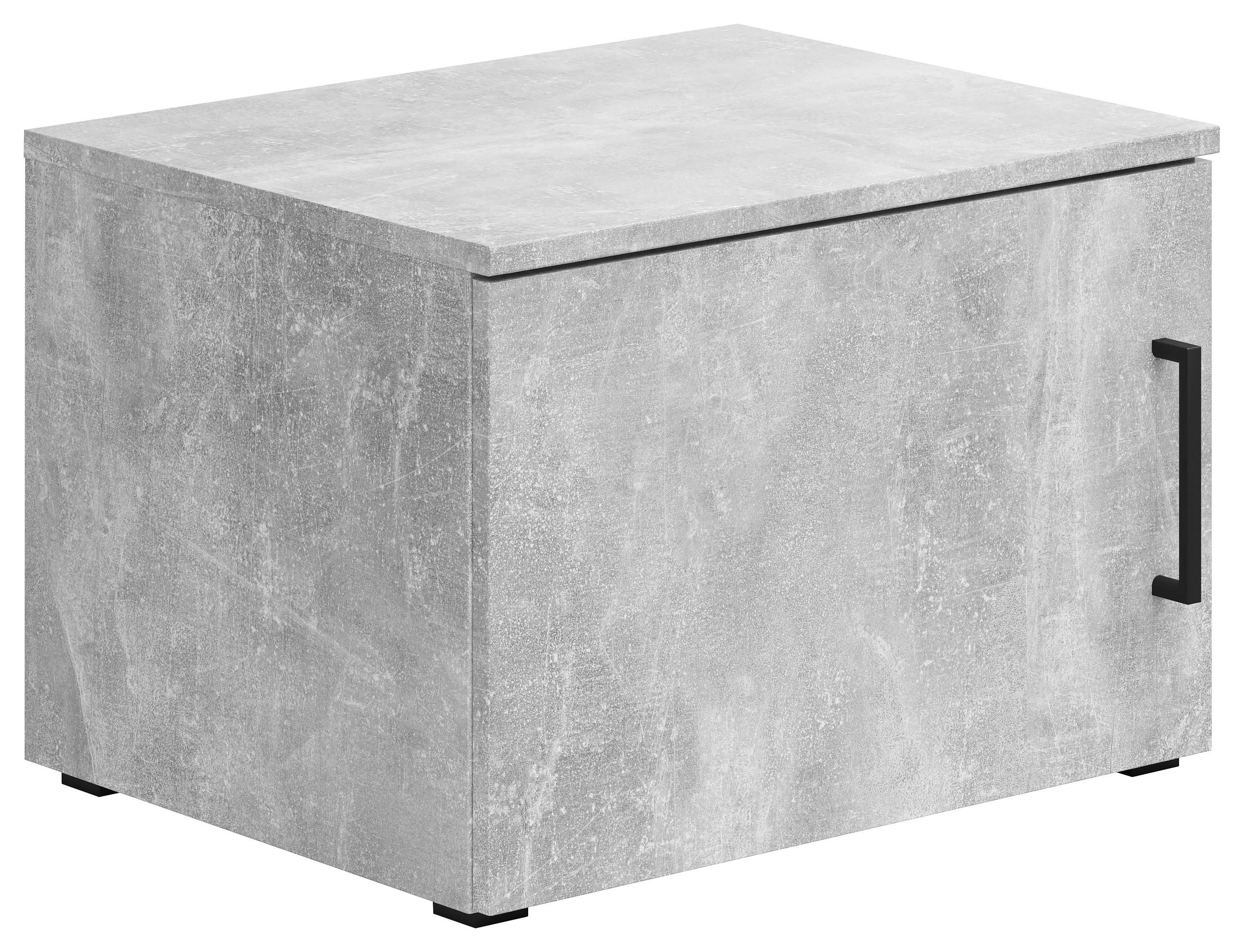 Aufsatzschrank Betonoptik - Schwarz/Grau, Modern, Holzwerkstoff/Kunststoff (50/35/40cm)