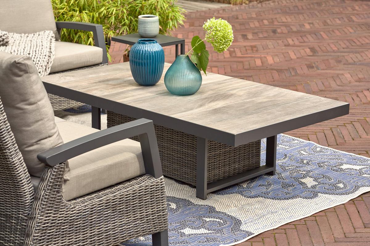 Loungegarnitur Corido 4-tlg. Grau - Grau, Basics, Keramik/Kunststoff (72/103/83cm) - Siena Garden