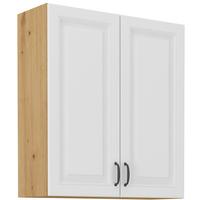 Corp superior de bucatarie STILO - alb/stejar Artisan, Modern, material pe bază de lemn (80/90/31cm)
