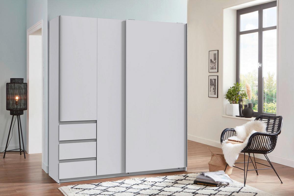 Ormar S Kliznim Vratima Adria - bijela/crna, Konvencionalno, staklo/drvni materijal (168/198/63cm) - Modern Living