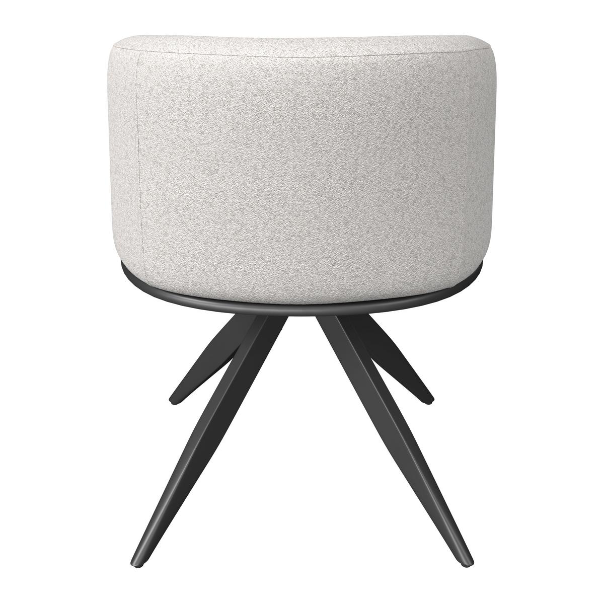 Armlehnstuhl Nela Steingrau Bouclé Drehbar Gepolstert - Schwarz/Grau, MODERN, Holz/Textil (62/77/62cm) - Bessagi Home