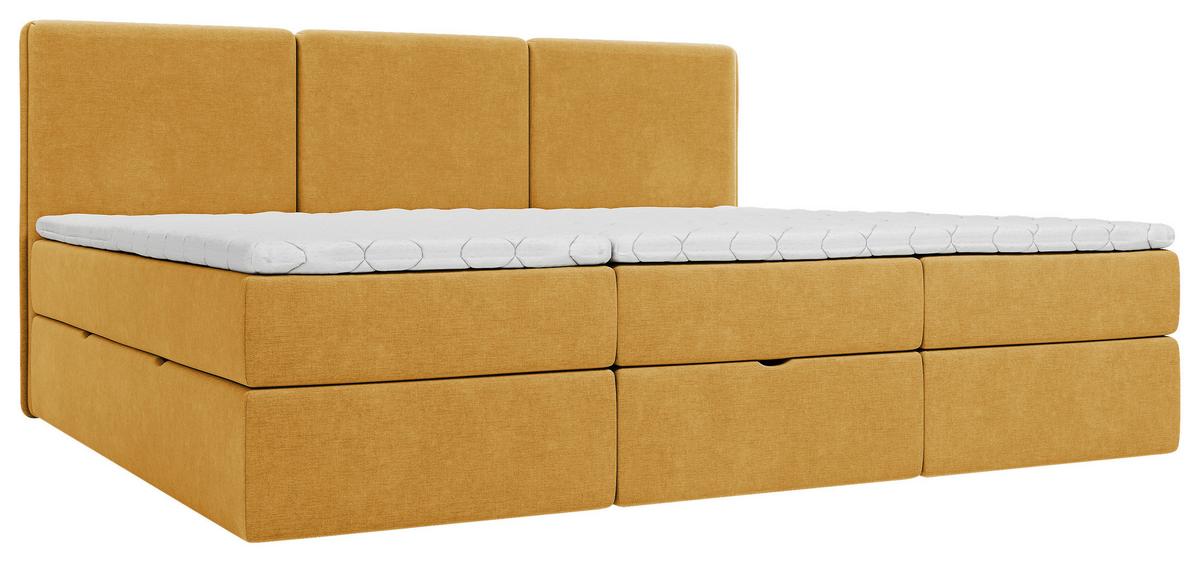 Familienbett Domino Combo Currygelb ca. 240x200 cm - Currygelb/Schwarz, MODERN, Holz/Holzwerkstoff (240/200cm) - MID.YOU