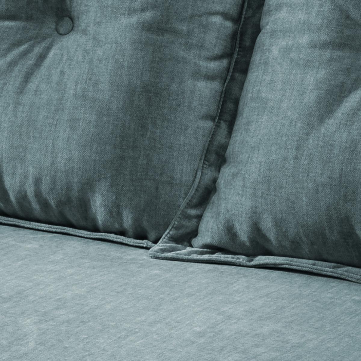 3-Sitzer-Sofa Baggio Blau Velours - Blau/Buchefarben, MODERN, Holz/Textil (236/94/103cm) - Livetastic