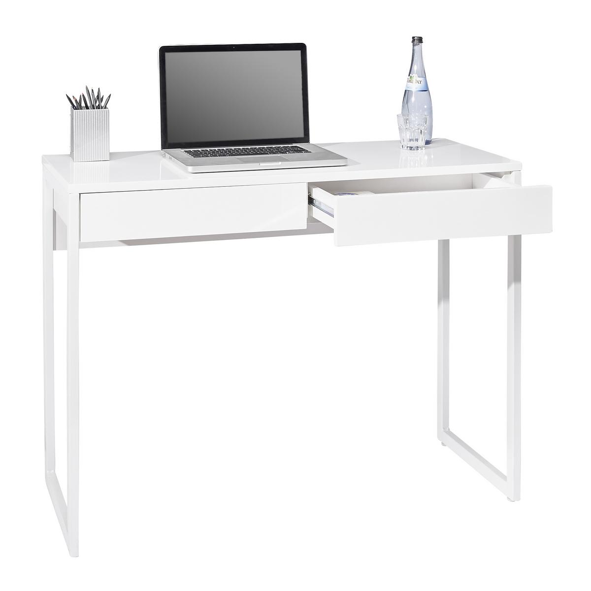 BIURKO CALAIS    -HOM IN- - biały, Design, materiał drewnopochodny/metal (102/40/76cm) - Hom`in