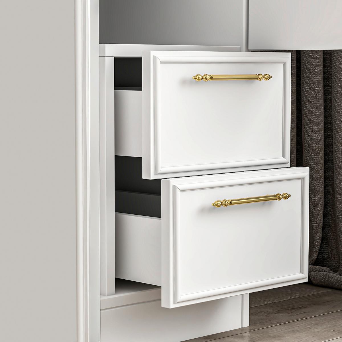 KLEIDERSCHRANK VESPERA KLEIDERSCHRANK - Weiss/Goldfarben, Design, Holzwerkstoff/Metall (60/172/45cm) - Livetastic