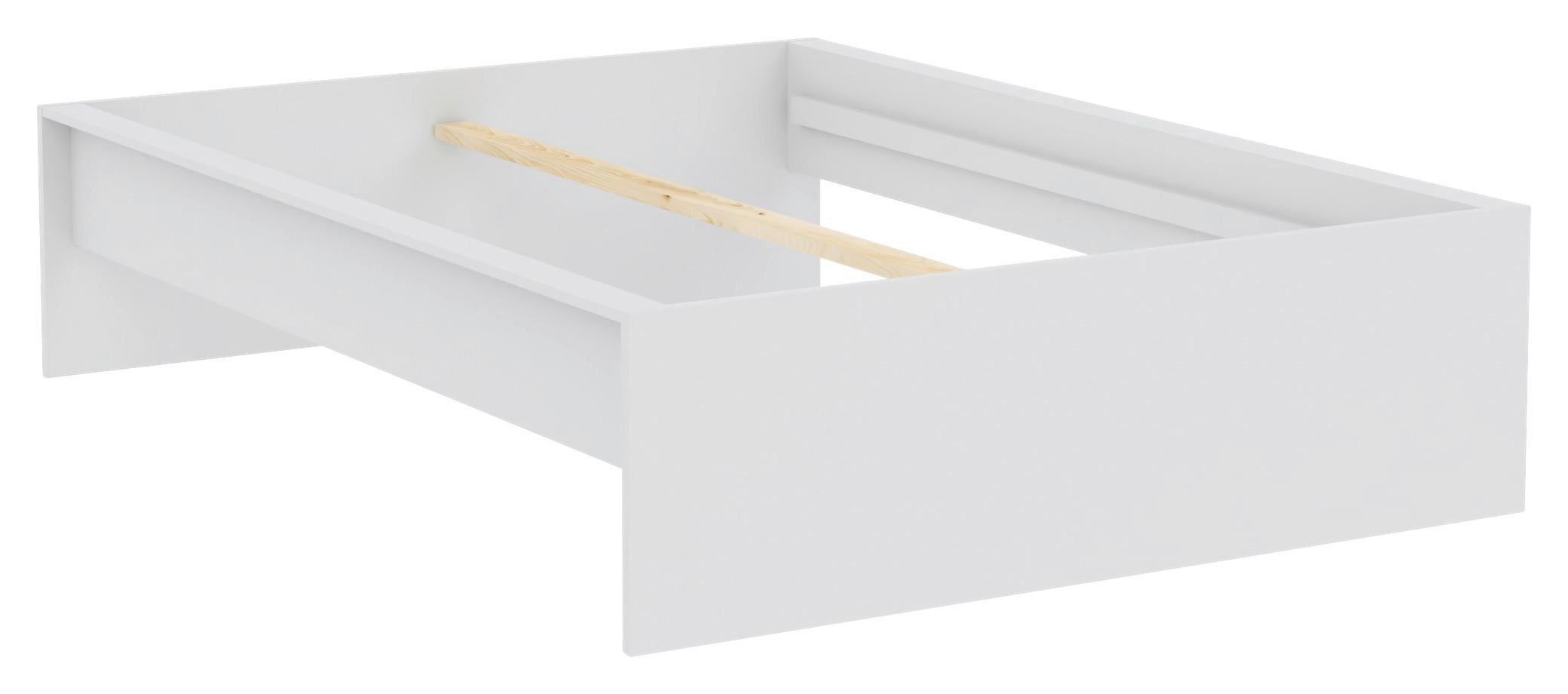 Bettrahmen Unit 140 in Weiß - Weiß, KONVENTIONELL, Holzwerkstoff (140/200cm) - Based