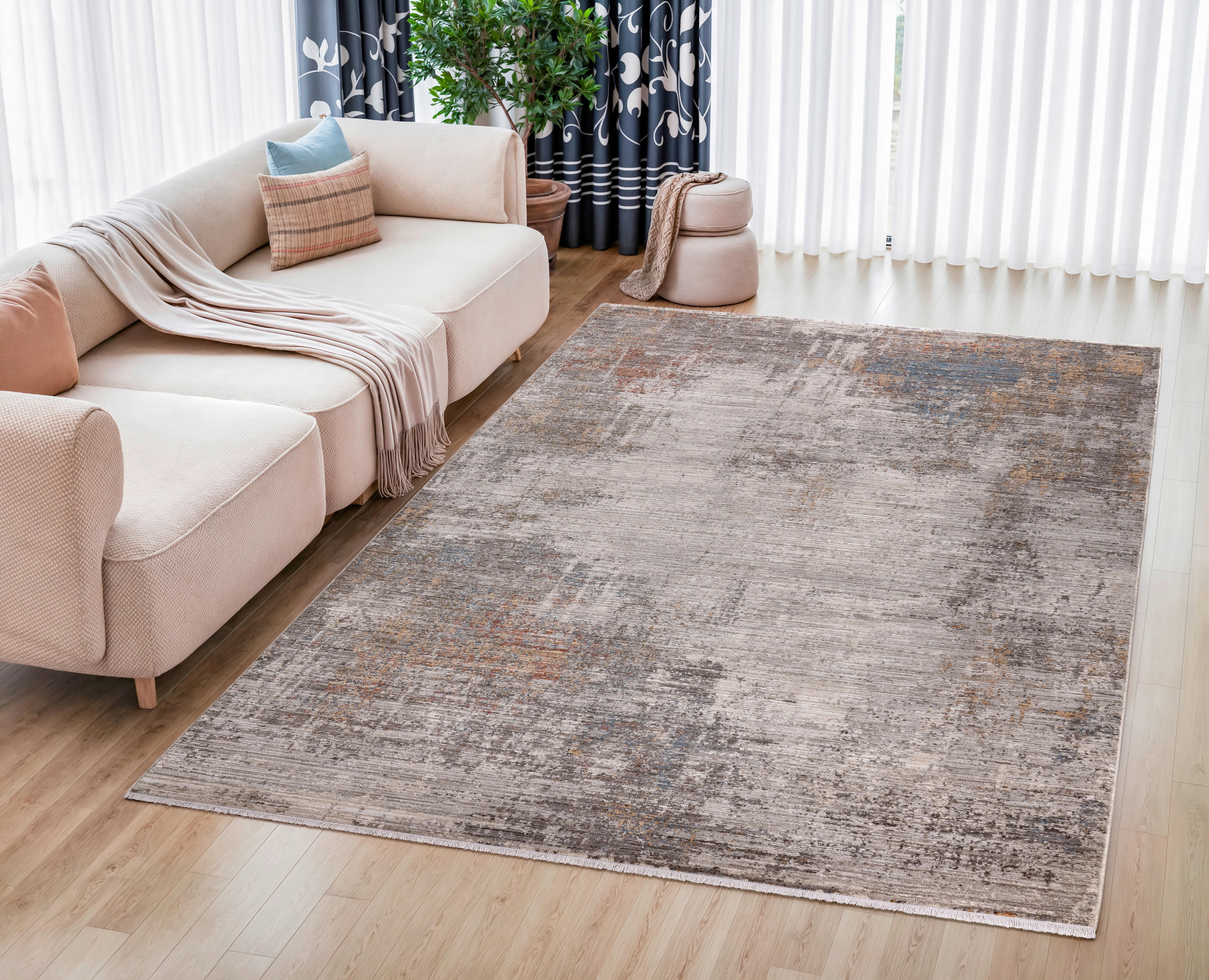 VÄVD MATTA NIZZA - Beigebraun/antracit, Klassisk, textil (80/150cm) - Mömax