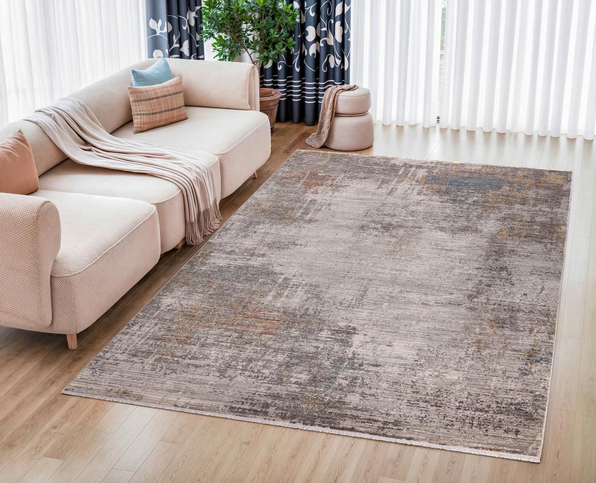 Tkani Tepih Nizza - antracit/bež-smeđa, Konvencionalno, tekstil (80/150cm) - Mömax