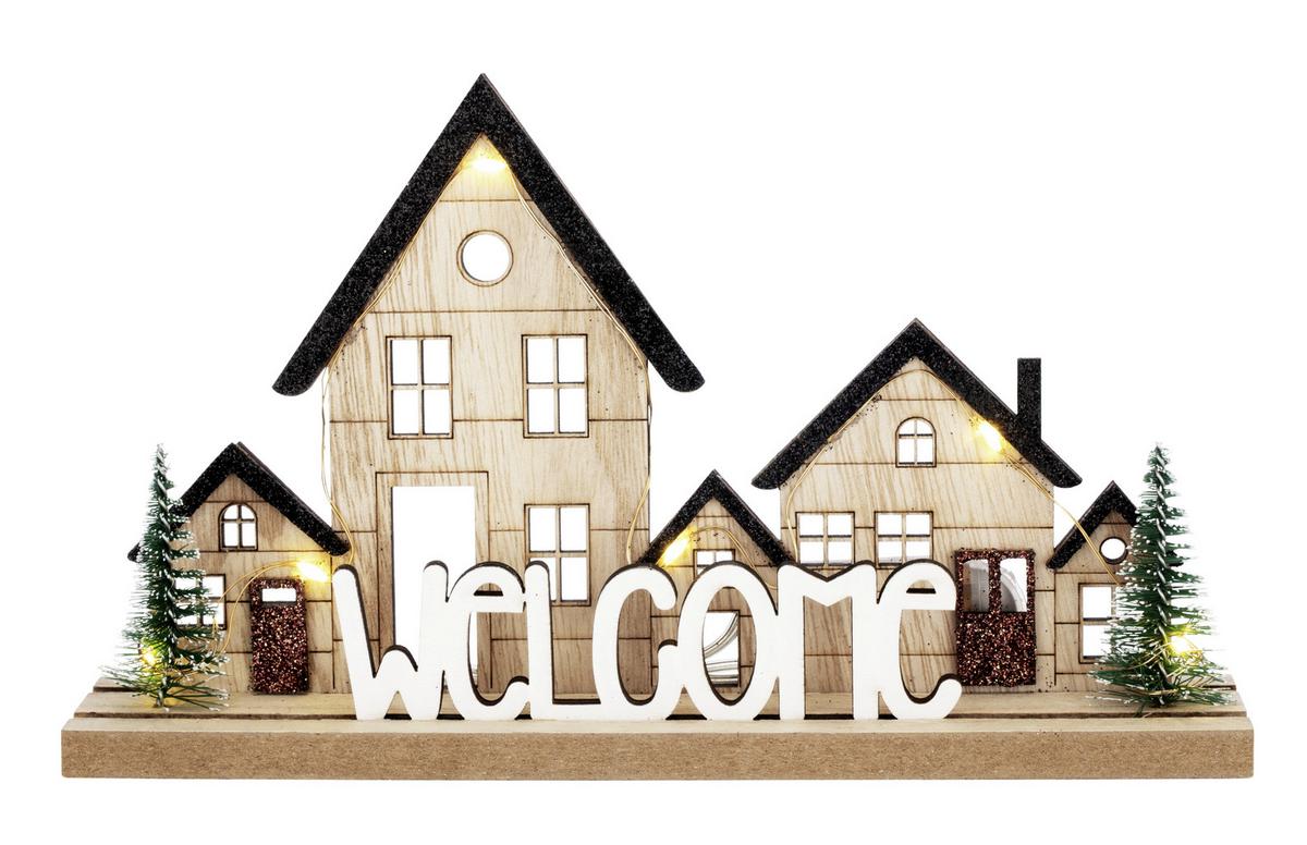 LED-Dekoleuchte Opl Naturfarben - Naturfarben, KONVENTIONELL, Holz/Kunststoff (22,5/5/12,5cm) - Modern Living