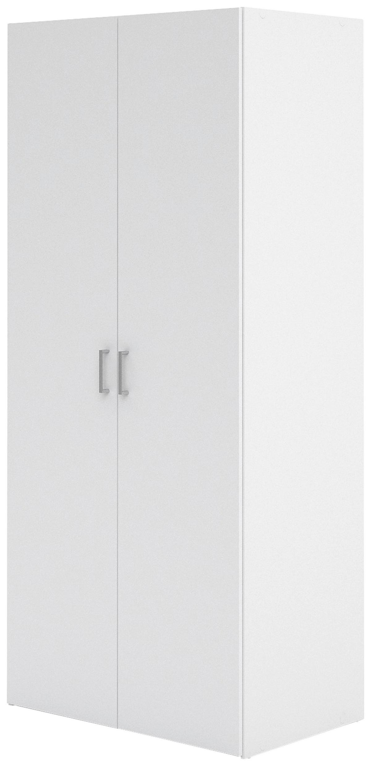 Omara Za Oblačila Space, Bela - srebrne barve/bela, Basics, kovina/leseni material (77,6/175,4/49,5cm) - MID.YOU