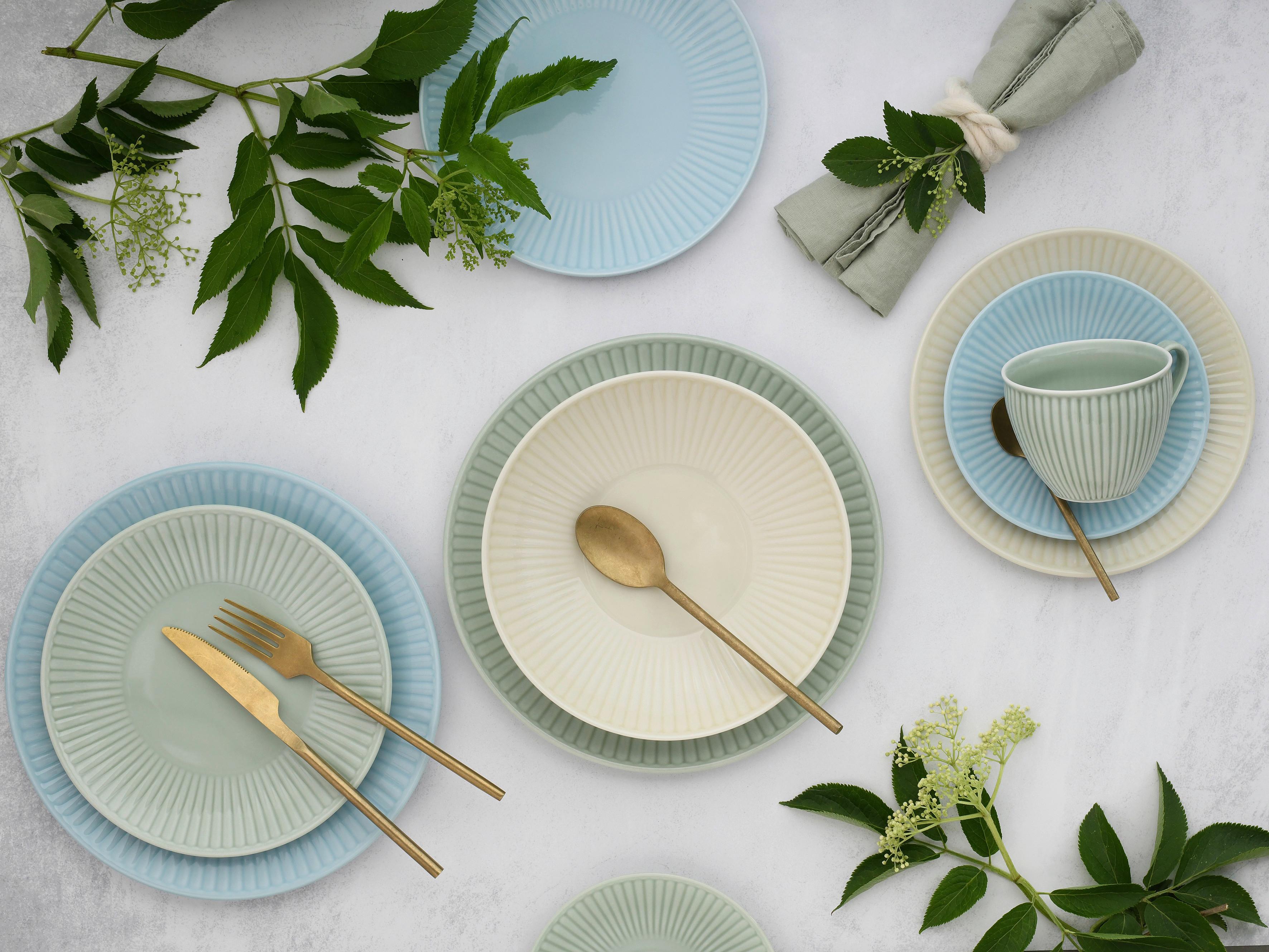 Kombinirani Servis Valencia, 30-Delni - pastelno modra/krem barve, Basics, keramika - Creatable