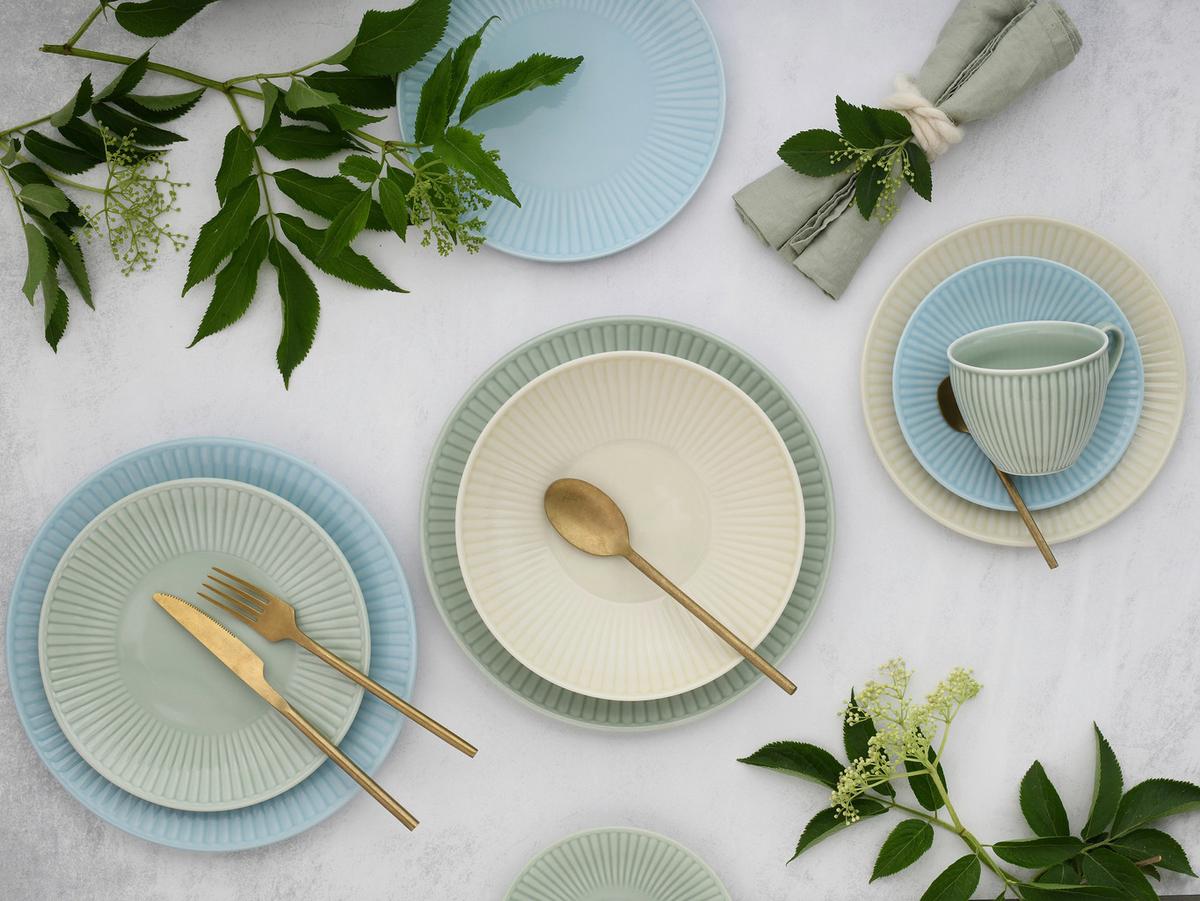 Kombinirani Servis Valencia, 30-Delni - pastelno modra/krem barve, Basics, keramika - Creatable