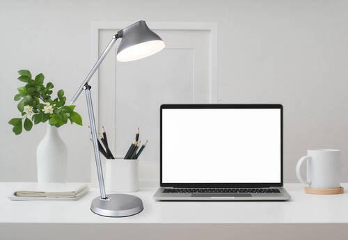 LED-Tischleuchte Halvar Opal/Grau max. 8 Watt - Opal/Grau, Basics, Kunststoff/Metall (43,2/17,8/75,8cm) - Globo