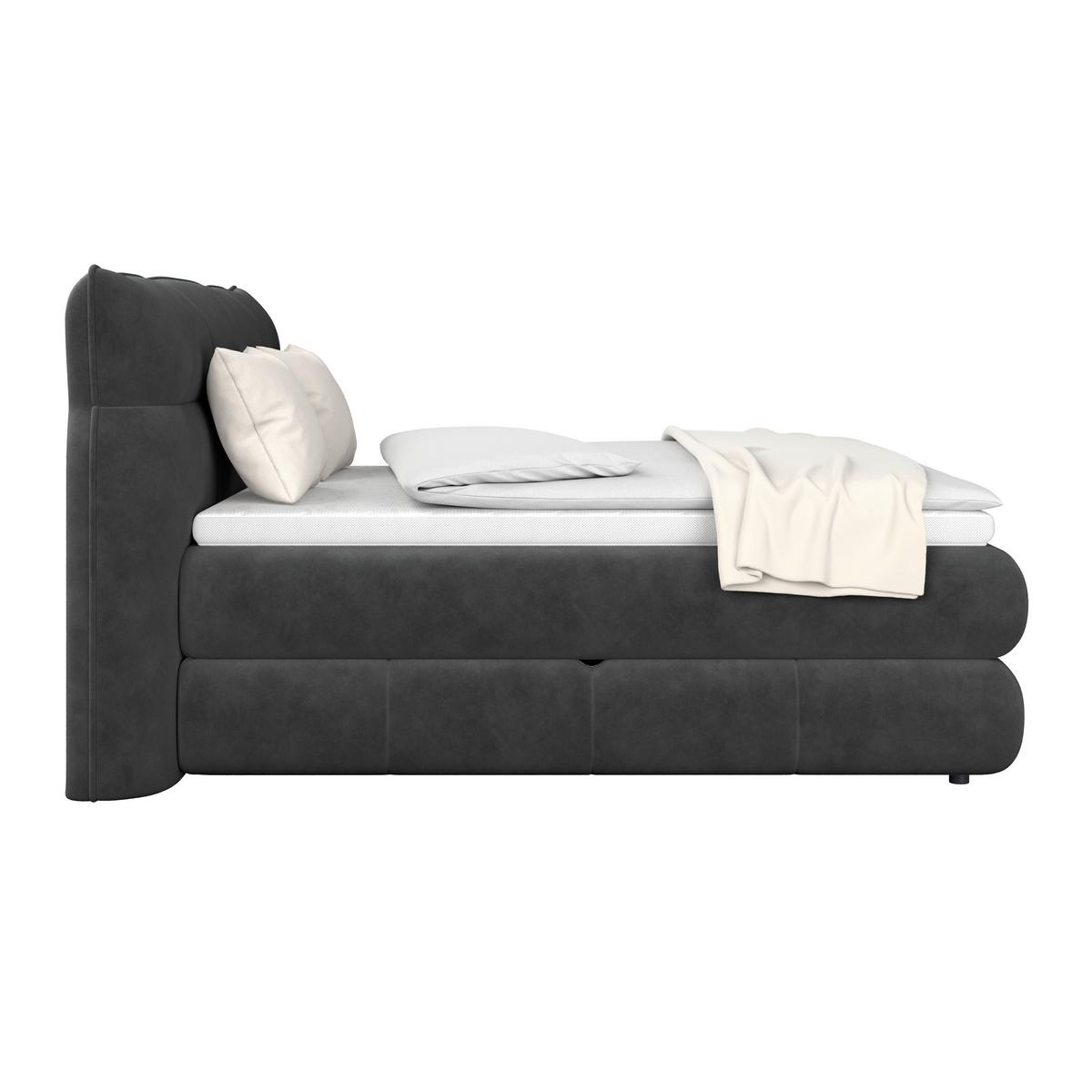 Boxspring Krevet Carmelo - crna, Trend, tekstil/plastika (160/200cm) - Premium Living